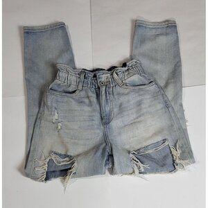 KanCan Light Wash Distressed Denim Jeans High-Waisted Size 3/25